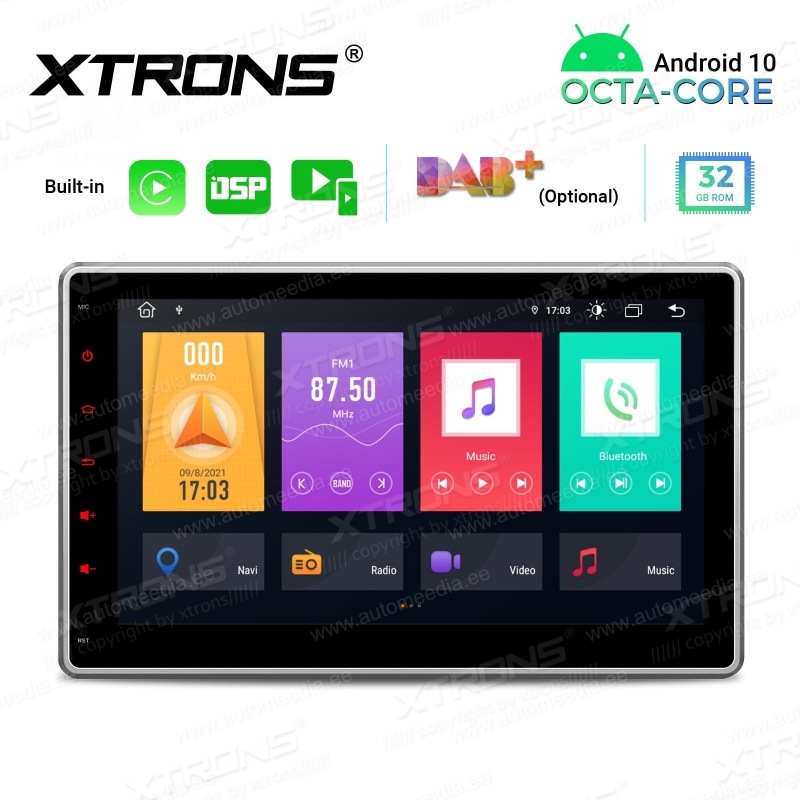 1080P Video USB SD XTRONS 10.1 Inch Double Din Android 8.1 Universal Car Stereo Radio Player HD Digital Multi-touch Screen Bluetooth Head Unit Car Radio Multimedia Player Supports Wifi GPS OBD DAB 
