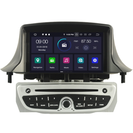 RENAULT Megane III / Fluence (2009-2011) (SILVER FRAME) Mudelipõhine Android 10 auto GPS multimeediakeskus | 7" tollise ekraaniga | 4Gb RAM | 64 Gb ROM | DVD mängijaga naviraadio