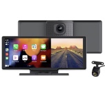 Universaali 10.26" tuuman Carplay- ja Android Auto näyttö sisäänrakennetulla ajotalletin kameralla + peruutuskamera