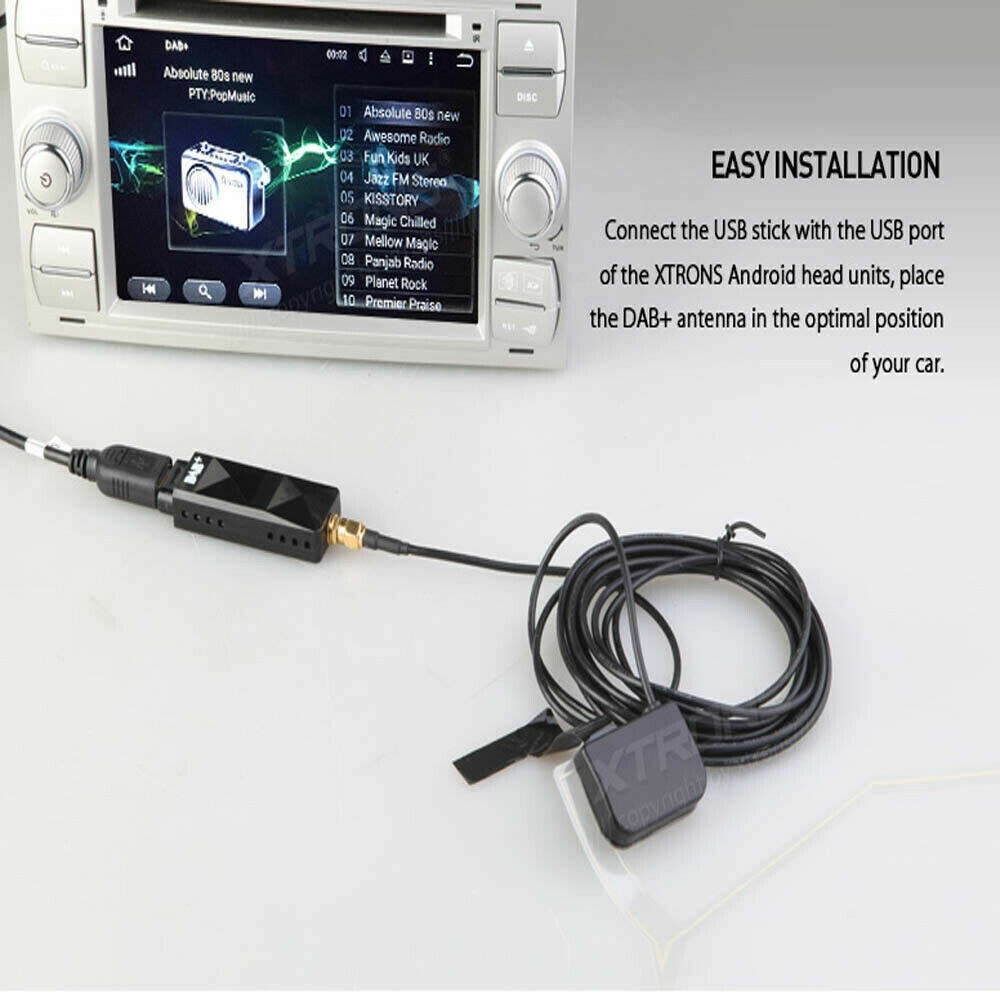 USB DAB+ digiraadio adapter ja klaasiantenn