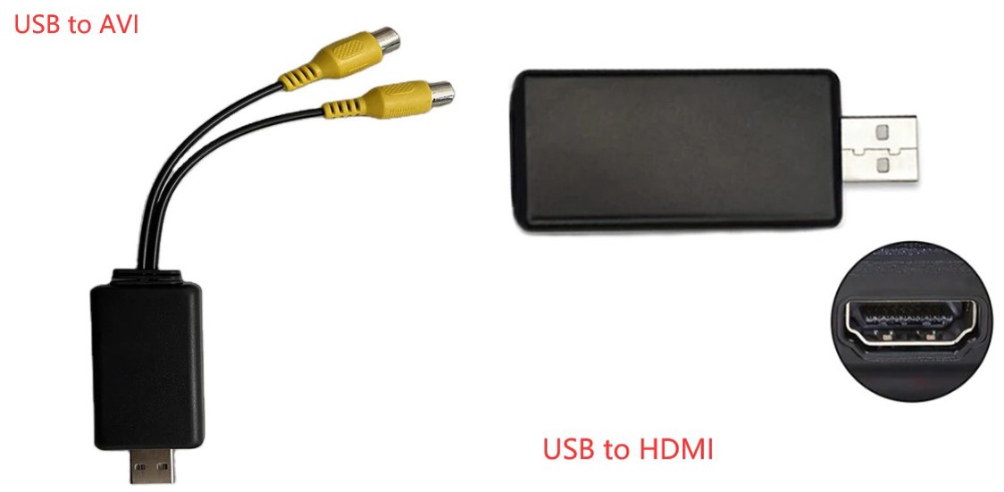USB RCA ja USB HDMI video väljundi adapterid