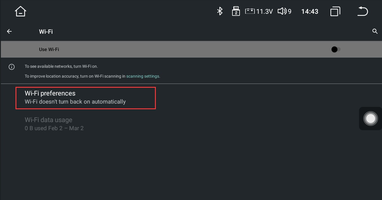 WiFi preferences
