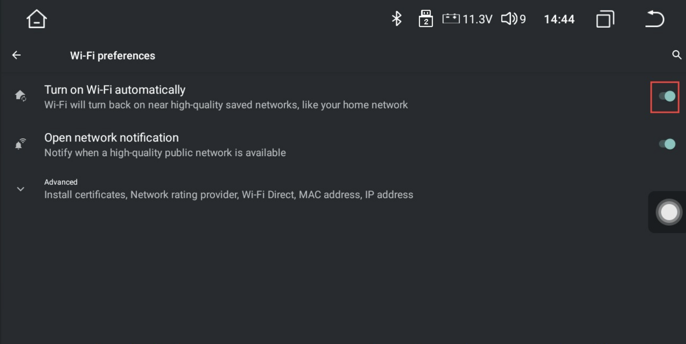 Turn on WiFi automatically