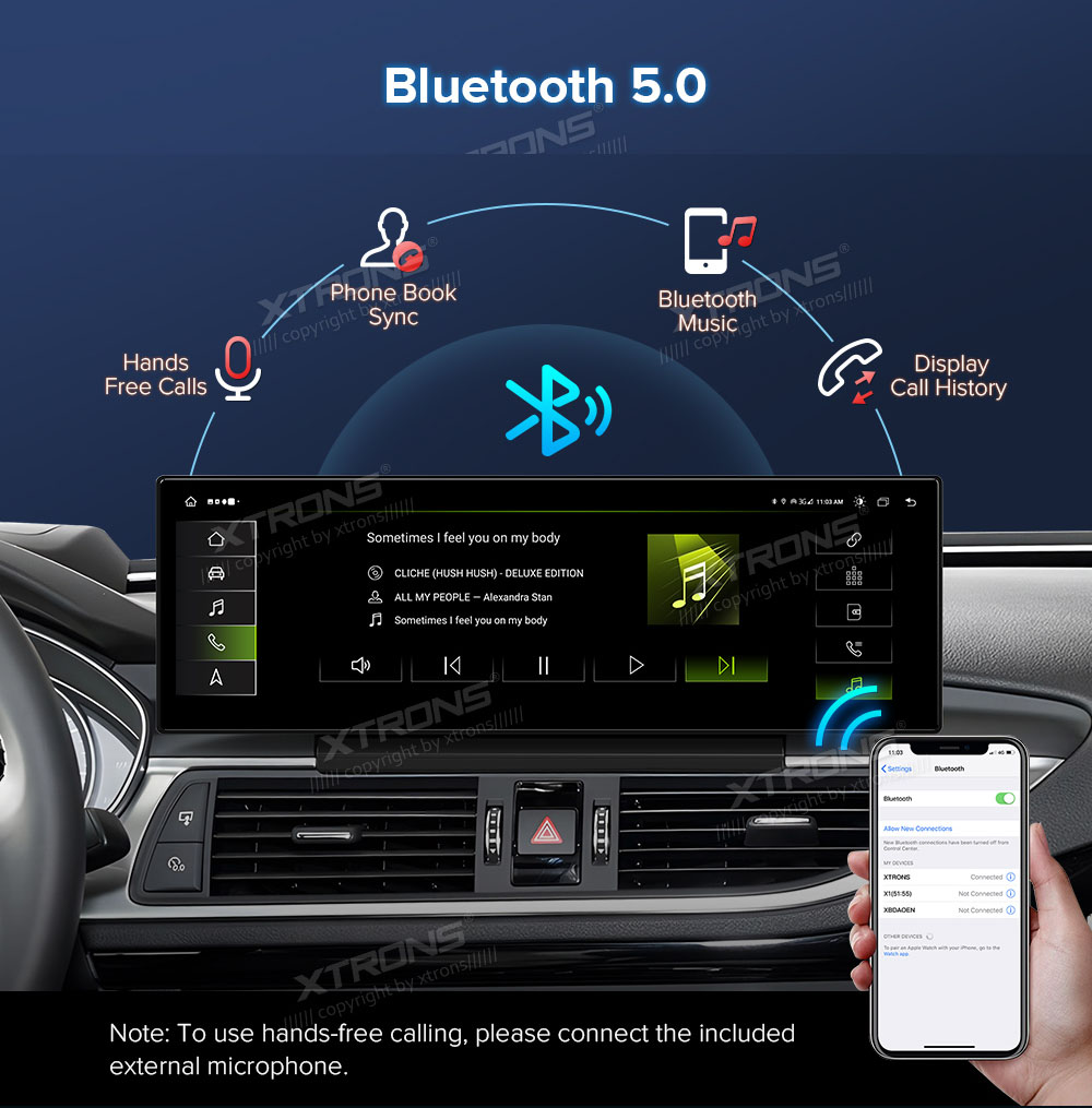 XTRONS QLA42A4NL XTRONS QLA42A4NL bluetooth handsfree käed vabad kõned