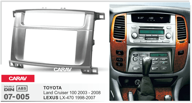 LEXUS LX-470 2002-2007 / TOYOTA Land Cruiser 100 2002-2007  merkkikohtainen soitin asennuskehys  CARAV 07-005
