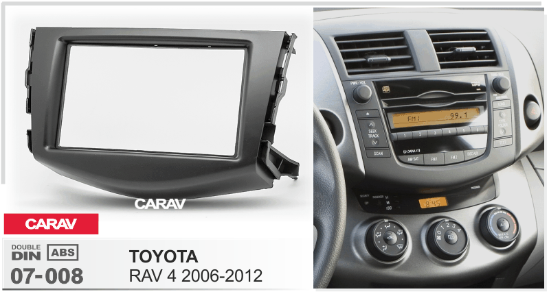 TOYOTA RAV 4 2006-2012 merkkikohtainen soitin asennuskehys CARAV 07-008