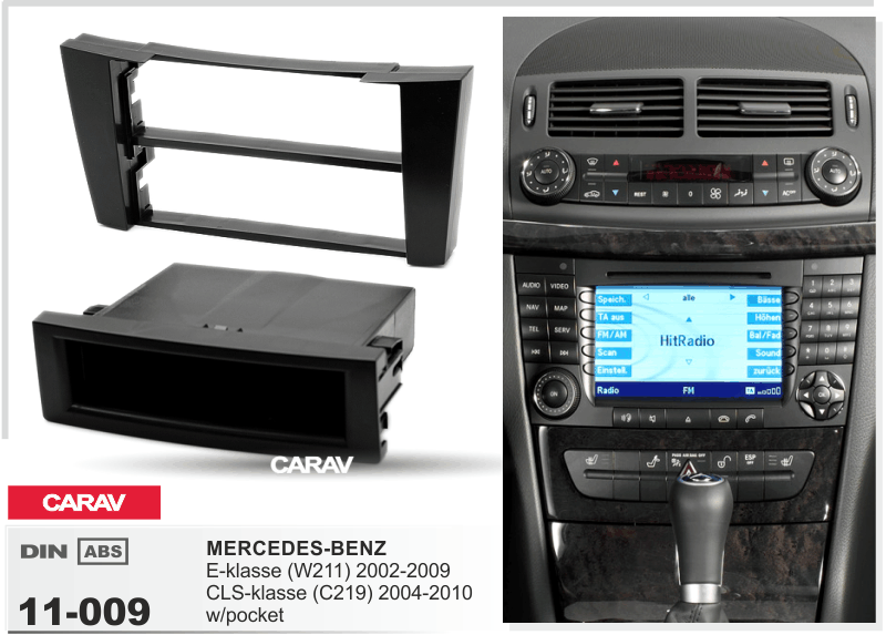 MERCEDES-BENZ E-klasse (W211) 2002-2009 | CLS-klasse (C219) 2004-2010  merkkikohtainen soitin asennuskehys  CARAV 11-009