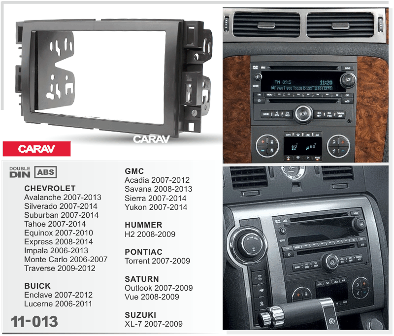 CHEVROLET Tahoe 2007-2014 | Express 2008-2014 | GMC Savana 2008-2013 | HUMMER H2 2008-2009  maki mudelikohane paigaldusraam  CARAV 11-013