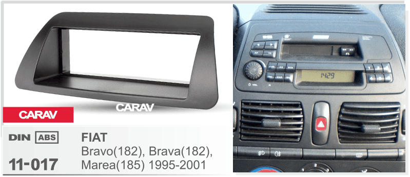 FIAT Bravo(182), Brava(182), Marea(185) 1995-2001  merkkikohtainen soitin asennuskehys  CARAV 11-017