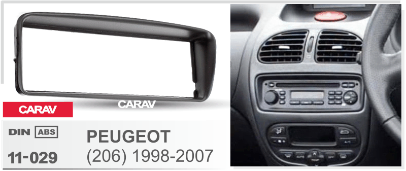 PEUGEOT (206) 1998-2010  Car Stereo Facia Panel Fitting Surround  CARAV 11-029