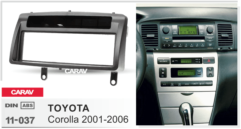 TOYOTA Corolla 2001-2006  merkkikohtainen soitin asennuskehys  CARAV 11-037