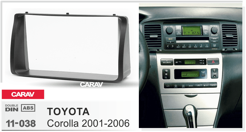 TOYOTA Corolla 2001-2006  Car Stereo Facia Panel Fitting Surround  CARAV 11-038
