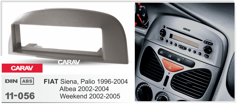 FIAT Siena | Palio 1996-2004 | Albea 2002-2004 | Weekend 2002-2005  merkkikohtainen soitin asennuskehys  CARAV 11-056