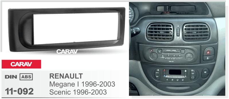 RENAULT Megane 1996-2002 | Scenic 1996-2003  Car Stereo Facia Panel Fitting Surround  CARAV 11-092