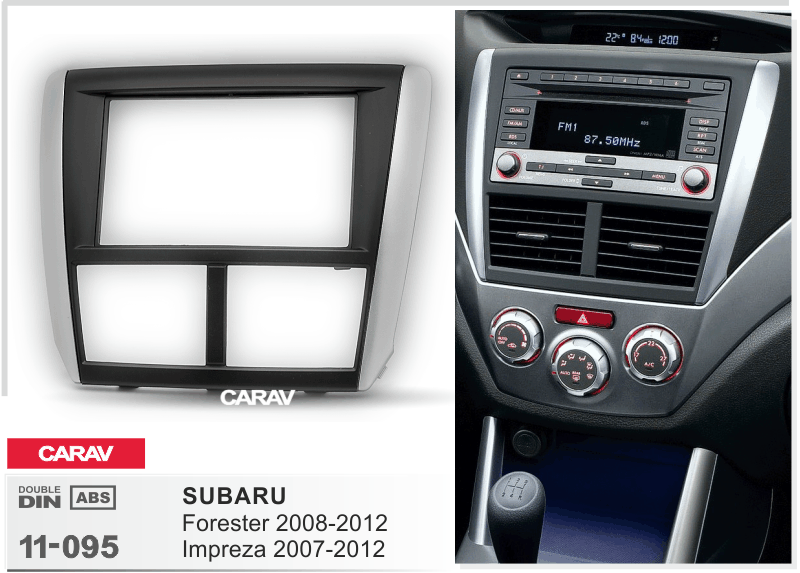 SUBARU Forester 2008-2012, Impreza 2007-2012  merkkikohtainen soitin asennuskehys  CARAV 11-095