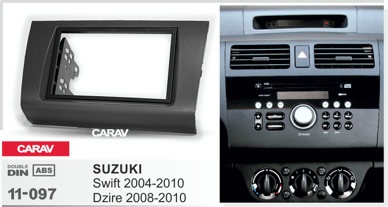 SUZUKI Swift 2004-2010 | Dzire 2008-2010  merkkikohtainen soitin asennuskehys  CARAV 11-097