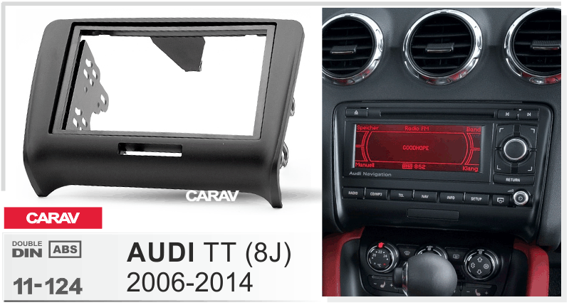 AUDI TT (8J) 2006-2014  merkkikohtainen soitin asennuskehys  CARAV 11-124