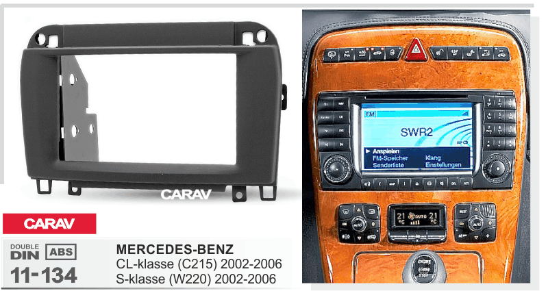 MERCEDES-BENZ CL-klasse (C215) 2002-2006 | S-klasse (W220) 2002-2006  merkkikohtainen soitin asennuskehys  CARAV 11-134