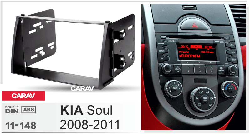 KIA Soul 2008-2011  merkkikohtainen soitin asennuskehys  CARAV 11-148