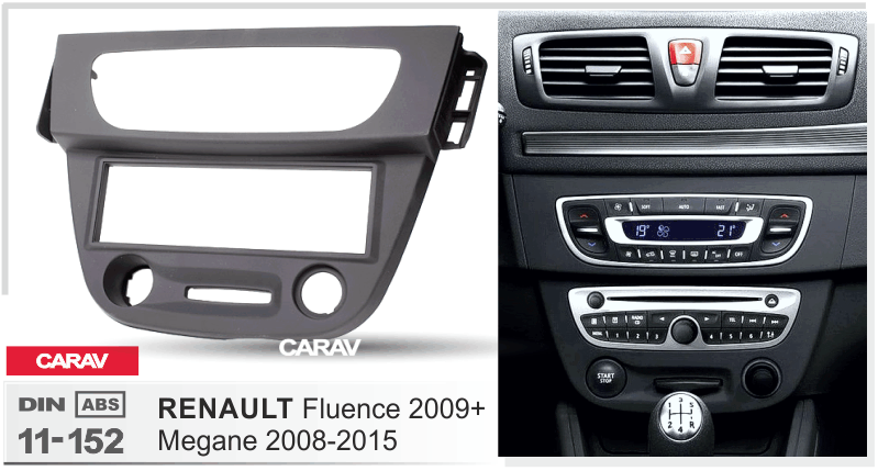 RENAULT Megane 2008-2015, Fluence 2009-2017  Car Stereo Facia Panel Fitting Surround  CARAV 11-152