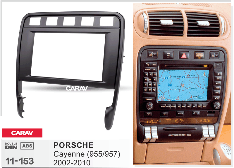 PORSCHE Cayenne (955/957) 2002-2010  merkkikohtainen soitin asennuskehys  CARAV 11-153
