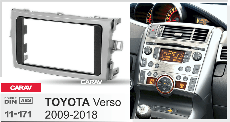 TOYOTA Verso 2009-2018  maki mudelikohane paigaldusraam  CARAV 11-171
