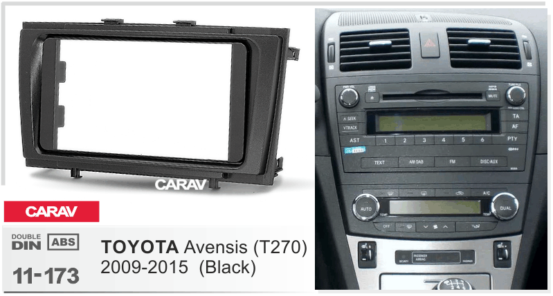 TOYOTA Avensis (T270) 2009-2015  merkkikohtainen soitin asennuskehys  CARAV 11-173