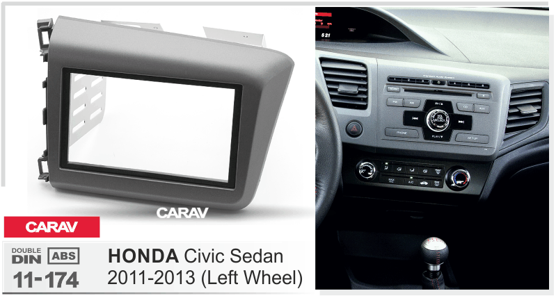 HONDA Civic Sedan 2011-2013  merkkikohtainen soitin asennuskehys  CARAV 11-174