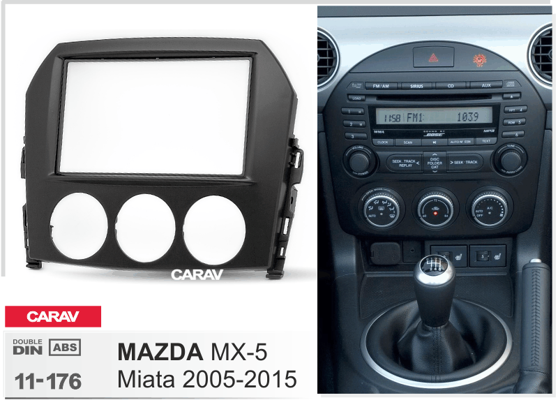 MAZDA MX-5, Miata 2005-2015  Car Stereo Facia Panel Fitting Surround  CARAV 11-176