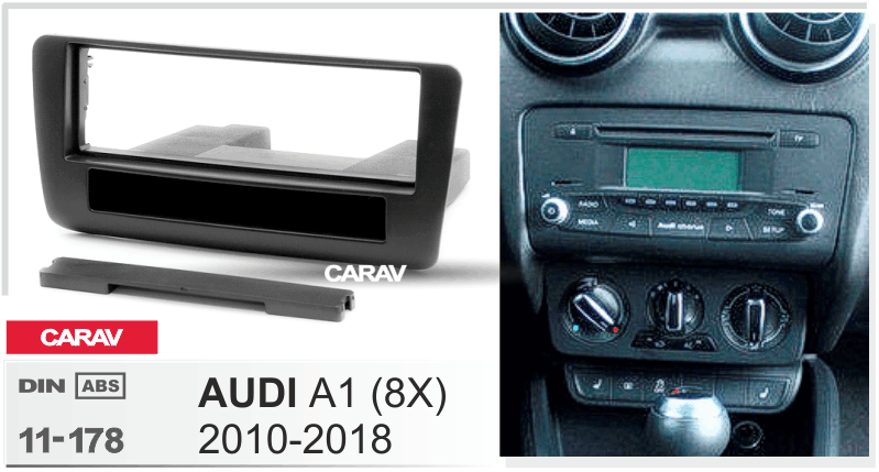 AUDI A1 (8X) 2010-2018  merkkikohtainen soitin asennuskehys  CARAV 11-178