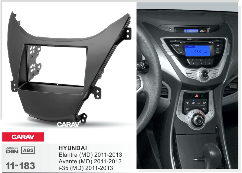 HYUNDAI Elantra (MD), Avante (MD) 2010-2013  merkkikohtainen soitin asennuskehys  CARAV 11-183