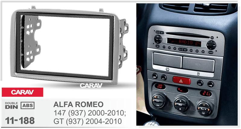 ALFA ROMEO 147 (937) 2000-2010 | GT (937) 2004-2010 Car Stereo Facia Panel Fitting Surround CARAV 11-188