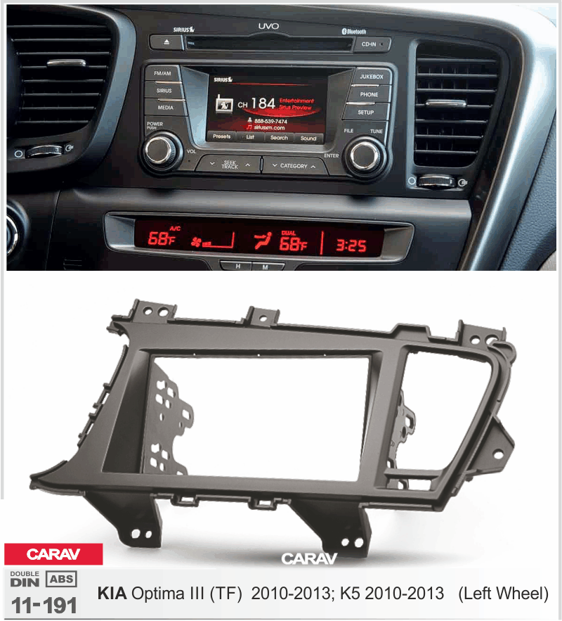 KIA Optima (TF), K5 2010-2013  maki mudelikohane paigaldusraam  CARAV 11-191