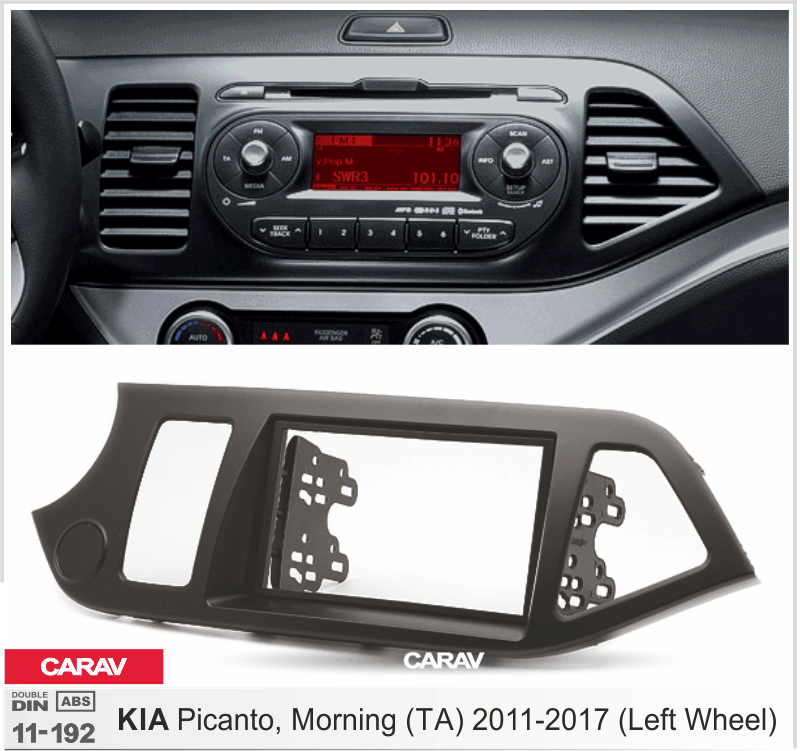 KIA Picanto (TA), Morning (TA) 2011-2017  merkkikohtainen soitin asennuskehys  CARAV 11-192