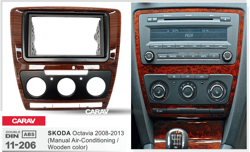 SKODA Octavia (1Z) 2008-2013  Car Stereo Facia Panel Fitting Surround  CARAV 11-206