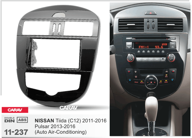 NISSAN Tiida (C12) 2011-2016 (China market)  merkkikohtainen soitin asennuskehys  CARAV 11-237