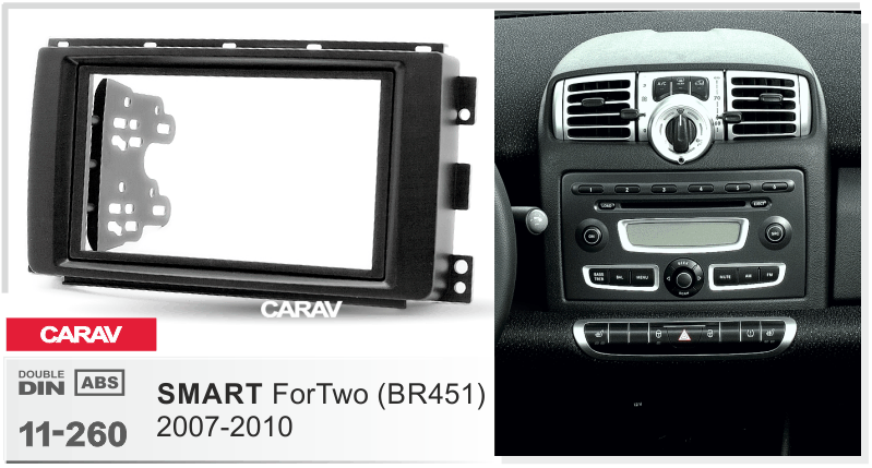 SMART ForTwo (451) 2007-2010  Car Stereo Facia Panel Fitting Surround  CARAV 11-260