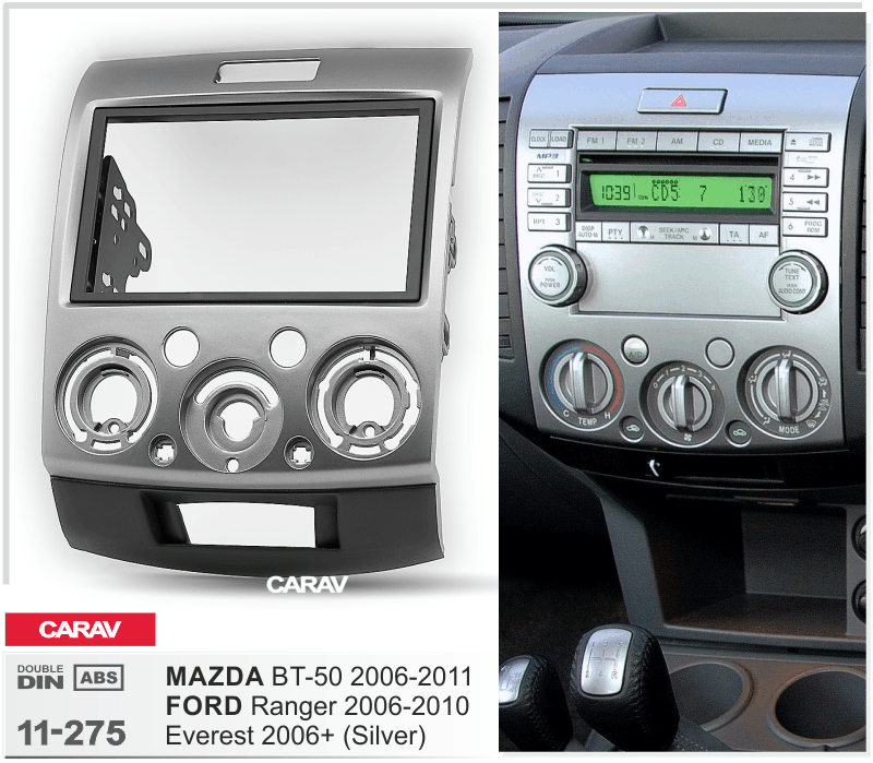 FORD Ranger 2006-2011, Everest 2006-2013 / MAZDA BT-50 2006-2011  Car Stereo Facia Panel Fitting Surround  CARAV 11-275