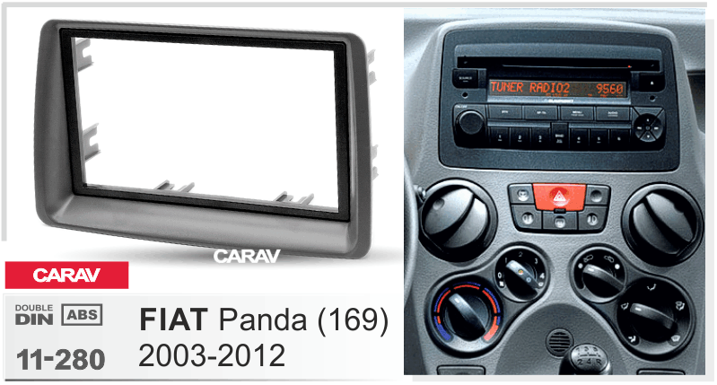 FIAT Panda (169) 2003-2012  maki mudelikohane paigaldusraam  CARAV 11-280