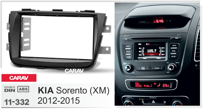 KIA Sorento (XM) 2012-2015  merkkikohtainen soitin asennuskehys  CARAV 11-332