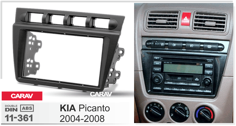 KIA Picanto 2004-2008  merkkikohtainen soitin asennuskehys  CARAV 11-361