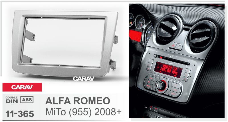 ALFA ROMEO MiTo (955) 2008-2018  Car Stereo Facia Panel Fitting Surround  CARAV 11-365