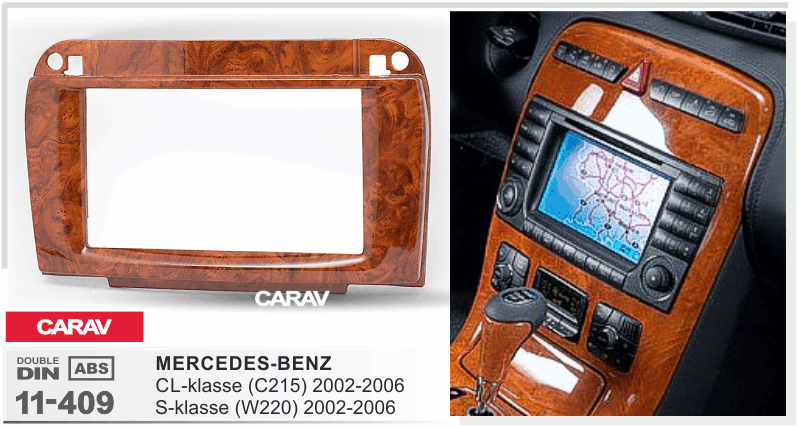 MERCEDES-BENZ CL-klasse (C215) 2002-2006 | S-klasse (W220) 2002-2006  merkkikohtainen soitin asennuskehys  CARAV 11-409