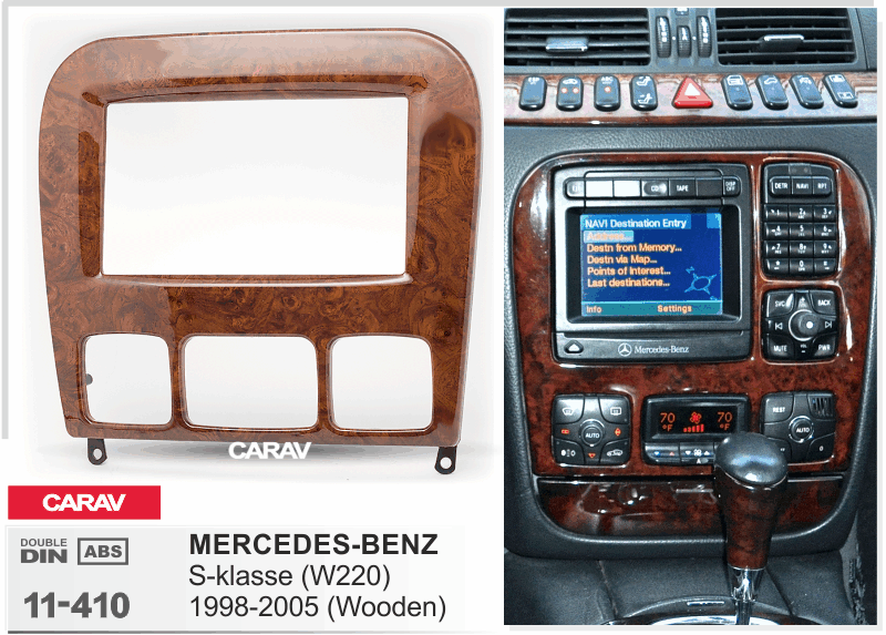 MERCEDES-BENZ S-klasse (W220) 1998-2005  Универсальная переходная рамка  CARAV 11-410