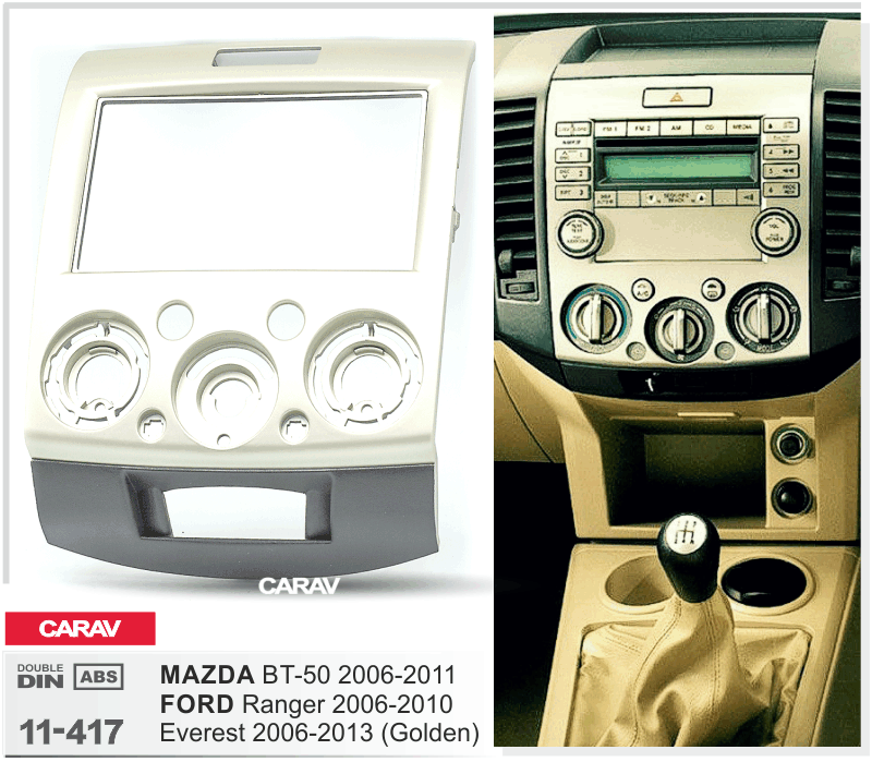 FORD Ranger 2006-2011, Everest 2006-2013 / MAZDA BT-50 2006-2011  Car Stereo Facia Panel Fitting Surround  CARAV 11-417
