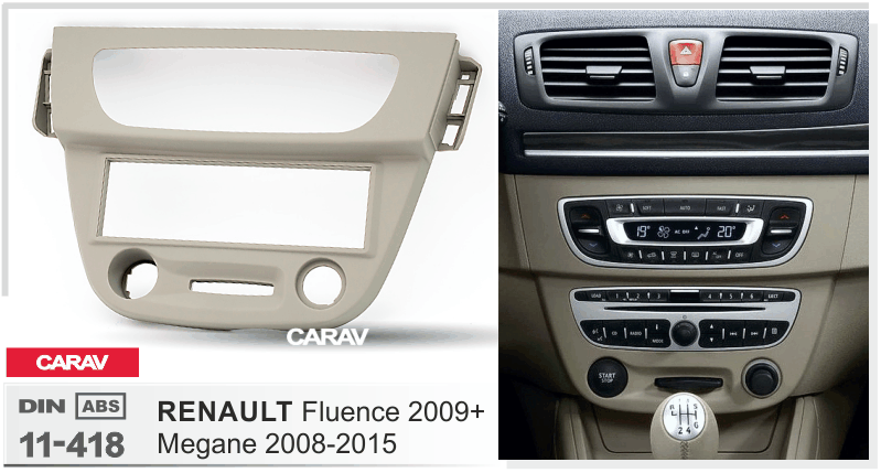 RENAULT Megane 2008-2015, Fluence 2009-2017  Car Stereo Facia Panel Fitting Surround  CARAV 11-418