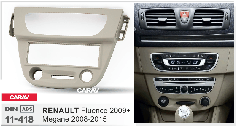 RENAULT Megane 2008-2015, Fluence 2009-2017  Универсальная переходная рамка  CARAV 11-418