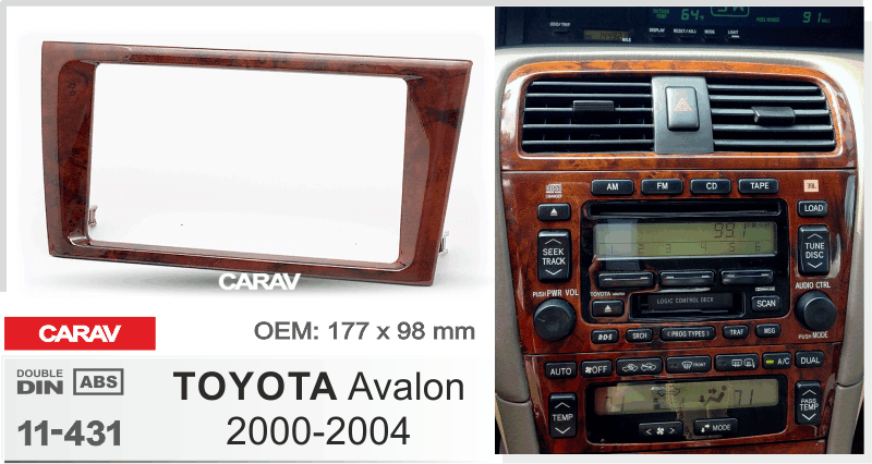 TOYOTA Avalon 2000-2004  maki mudelikohane paigaldusraam  CARAV 11-431