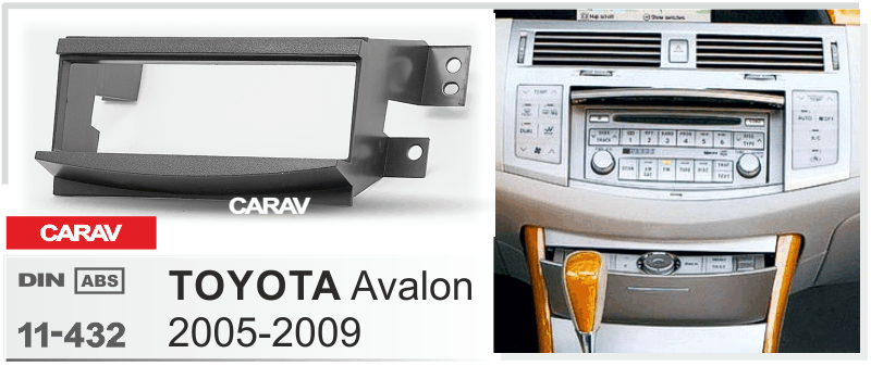 TOYOTA Avalon 2005-2009  maki mudelikohane paigaldusraam  CARAV 11-432