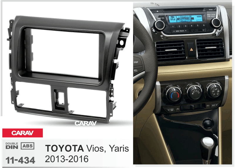 TOYOTA Vios, Yaris (China) 2013-2016  merkkikohtainen soitin asennuskehys  CARAV 11-434